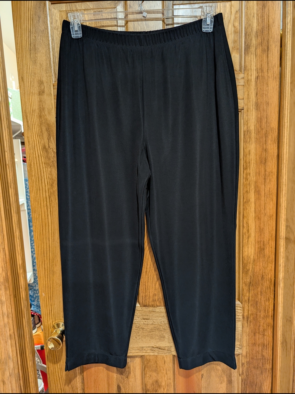 Susan Graver Black Pull-Wide-Leg Pants